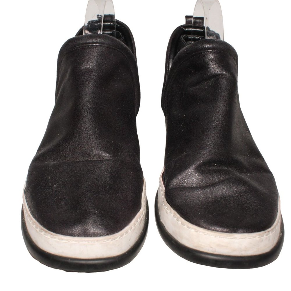 Taryn Rose Freddie Sz 10 Black Faux Leather Slip On Fashion Sneakers Shoes - Picture 5 of 12